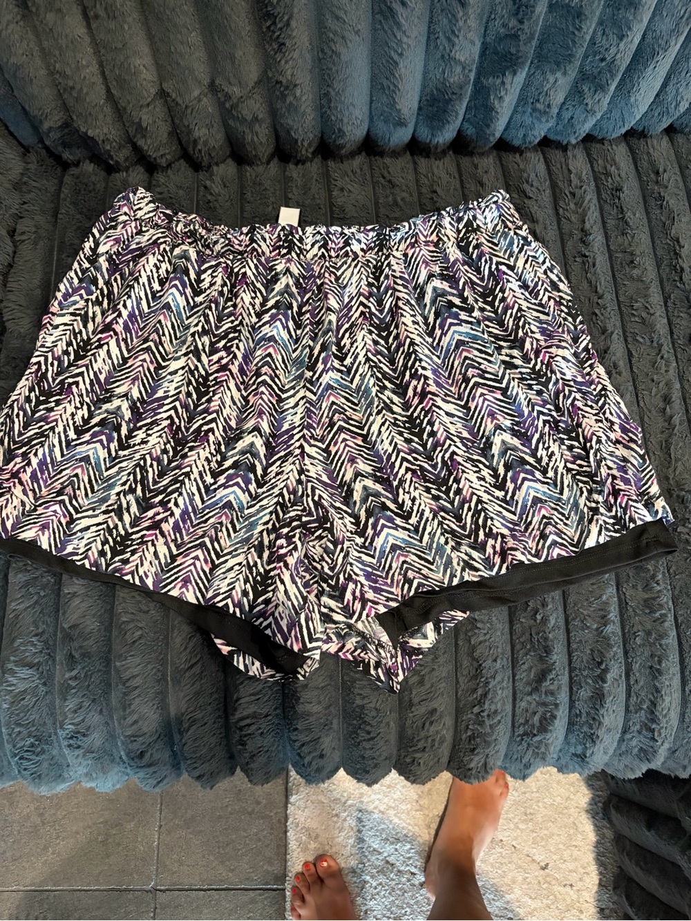 torrid Black, White & Purple Chevron High Waist Shorts